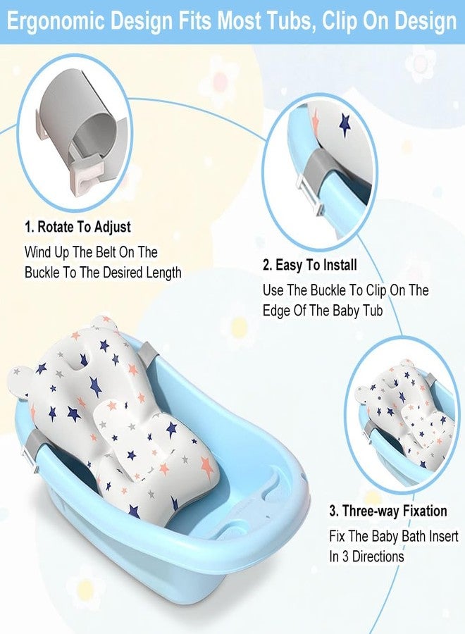 Segutage Baby Bath Suspension Prevent Slip Pad, Soft Quick Dry Lightweight Baby Bath Cushion Pad, Newborn Bathtub Mat Infant Bath Supporter Nonslip Floating Bathing Tub Seat for Assisted Sitting (White) - Image 5